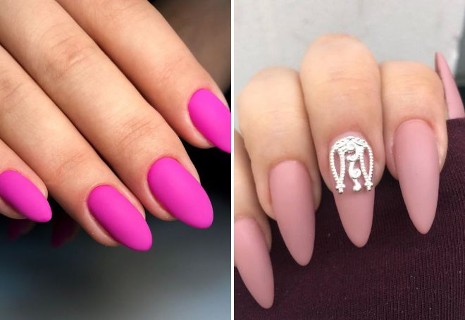 pink nail design for long nails