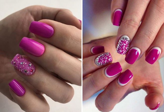 bright pink nails design