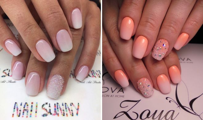 wedding manicure ombre for short nails