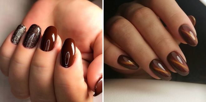 brown color nail design