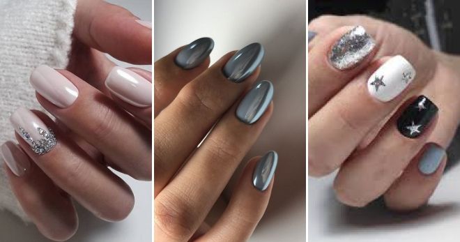 Manicure fall 2019 with silver style