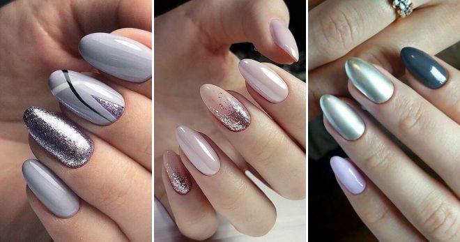 Manicure fall 2019 with silver design
