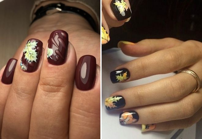 Autumn manicure for short nails 2019