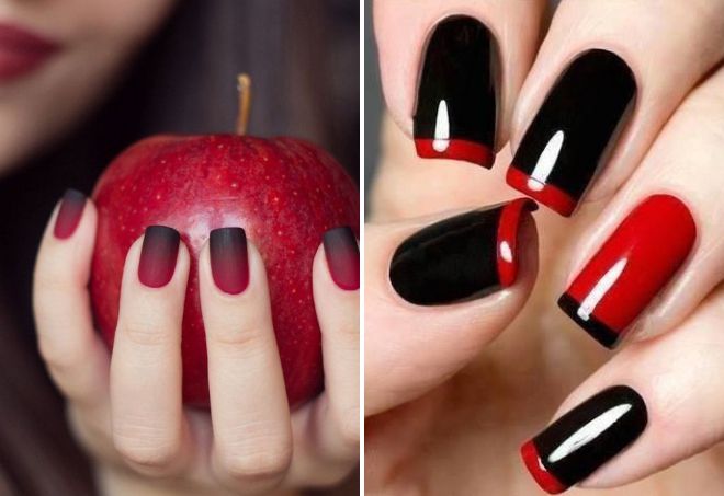 manicure 2018 red with black