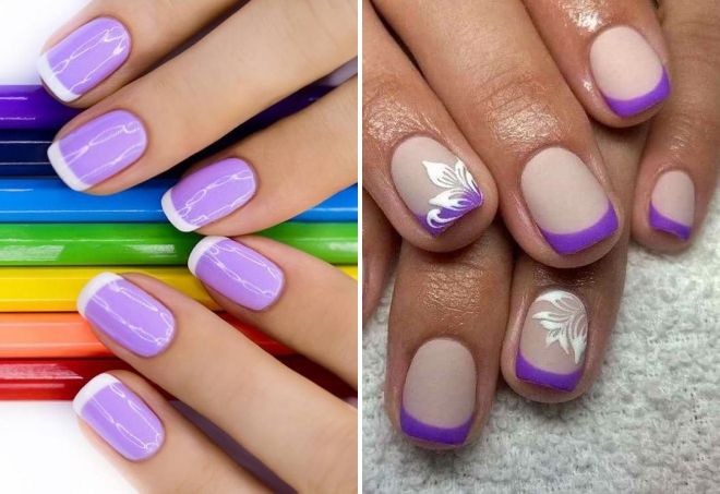 lilac French manicure