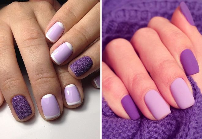 purple manicure for short nails