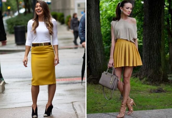 mustard skirt