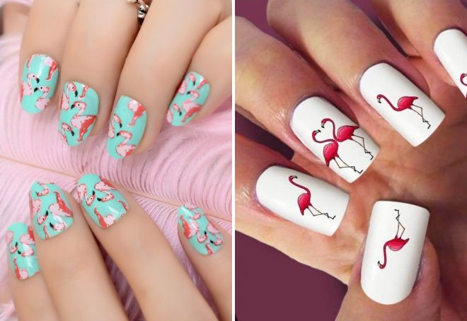 flamingo nail stickers