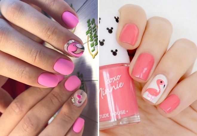 pink flamingo manicure