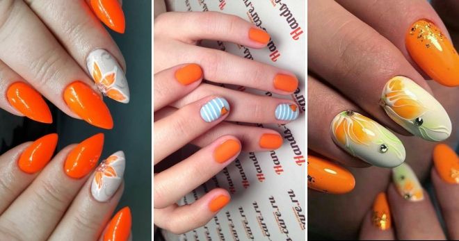 Orange manicure 2019 - fashion trends