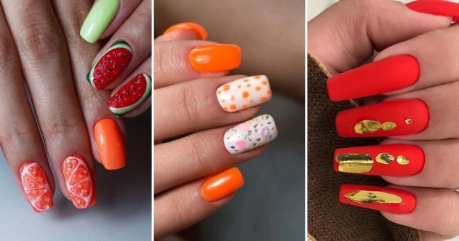 Bright orange manicure 2019 options