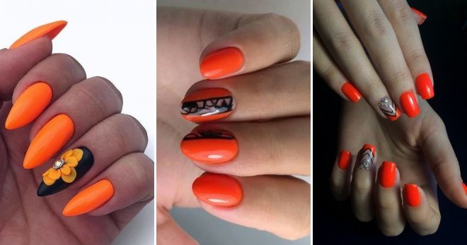 Neon orange manicure 2019