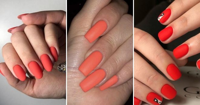 Orange matte manicure 2019