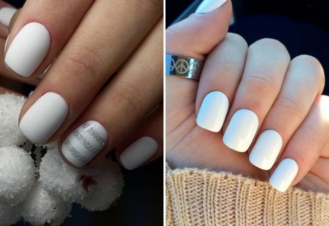 white matte manicure for short nails