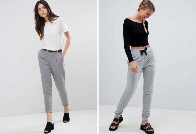 women's gray trousers