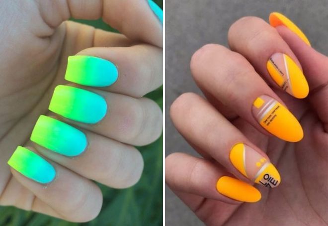 bright neon summer manicure