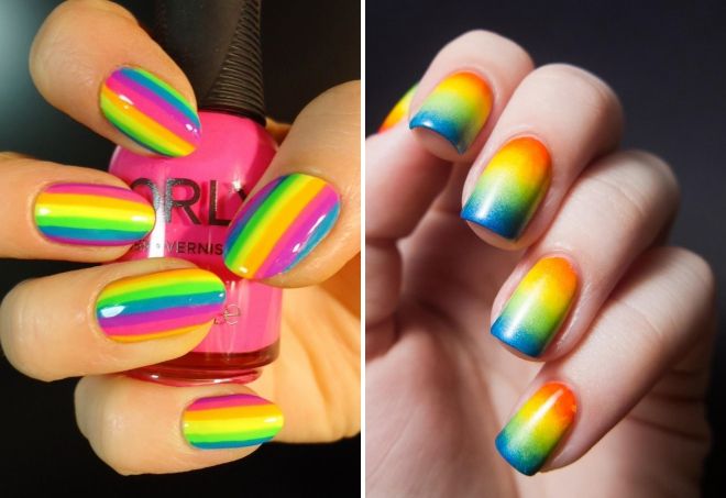beautiful bright manicure for the summer