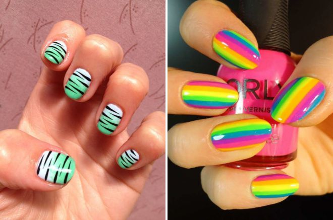 airbrush on nails with stripes