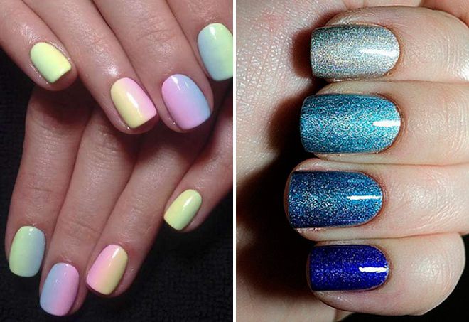 ombre manicure 2018 for short nails
