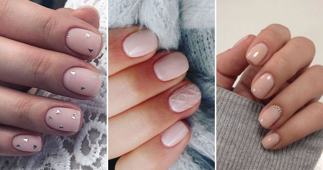 Manicure for very short nails - delicate colors