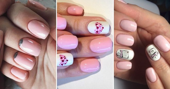 Pale pink manicure for short nails ideas