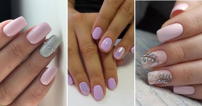 Delicate manicure in pastel colors for short nails style