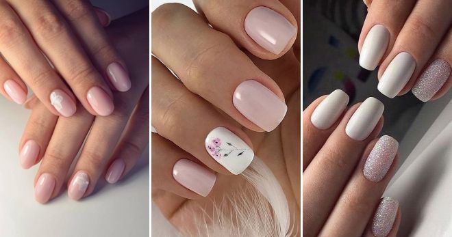 Manicure for short nails - gentle shades of ideas