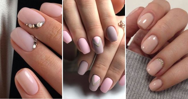 Delicate nude manicure for short nails ideas