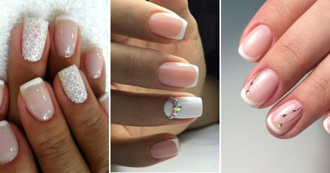Gentle French manicure on short nails ideas