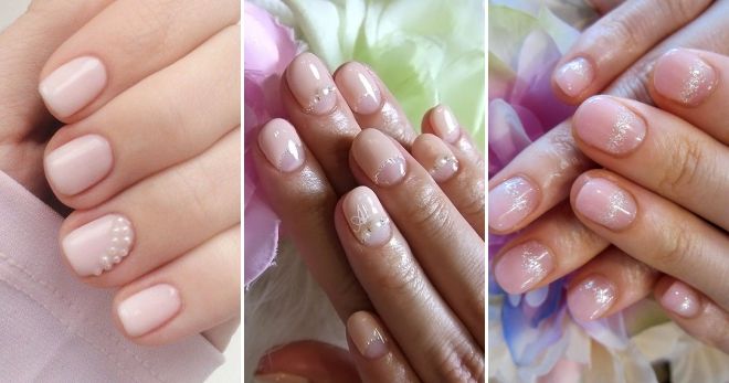 Gentle wedding manicure for short nails