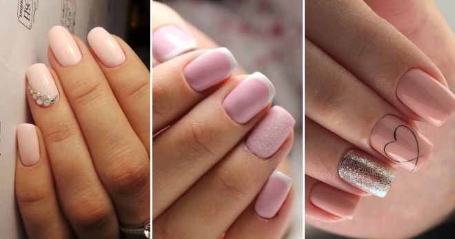 Delicate manicure for short square nails style