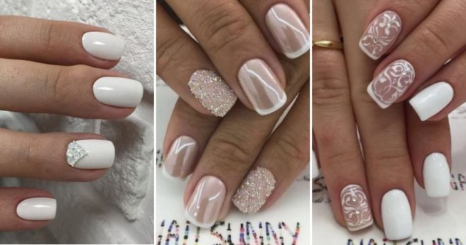 Delicate wedding manicure for short nails fashion