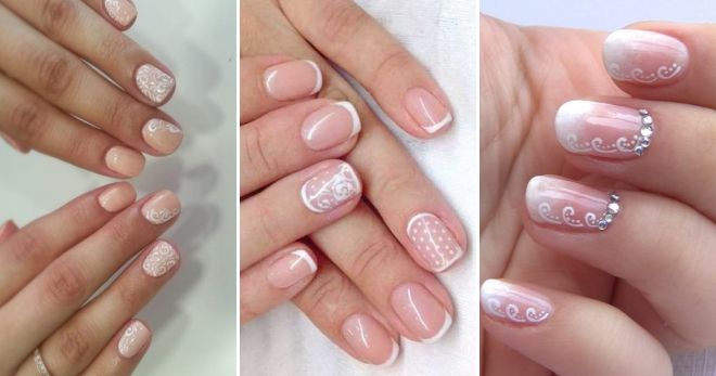 Gentle wedding manicure for short nails options