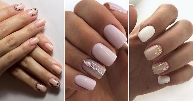 Delicate manicure for short square nails style