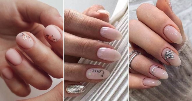 Delicate manicure for short oval nails