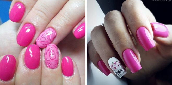 pink color nail design