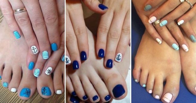 Marine style manicure and pedicure