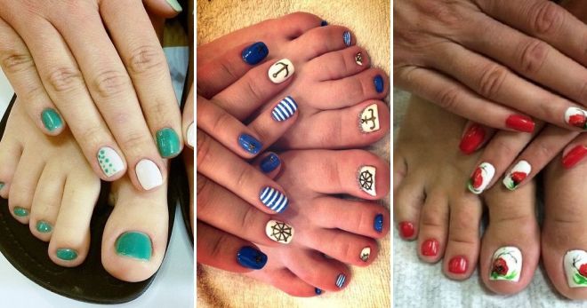 Manicure and pedicure in marine style style