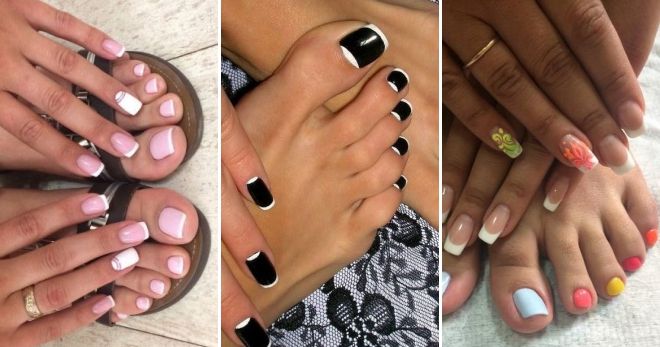 Manicure and pedicure in marine style fashion
