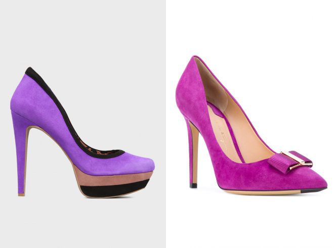 фиолетовые замшевые туфли