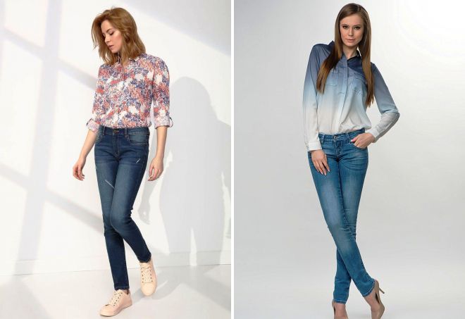 женские классические джинсы с высокой талией