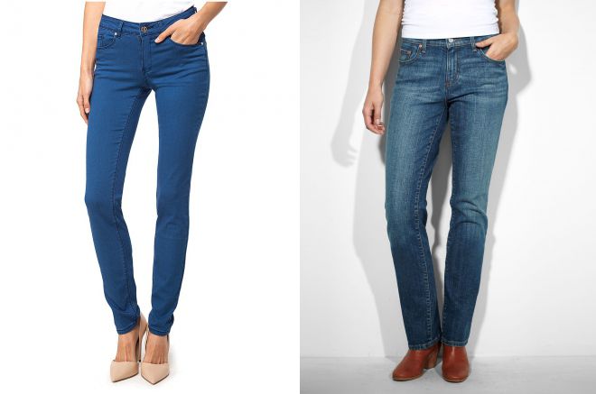 женские классические джинсы
