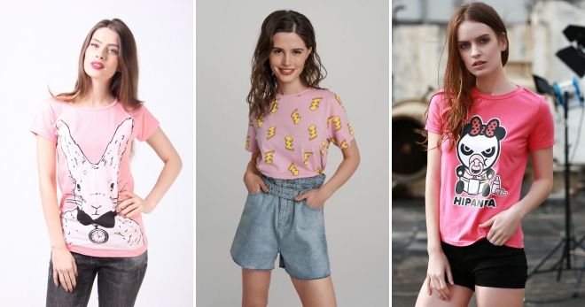 Стильные футболки 2019 - цвета розовый