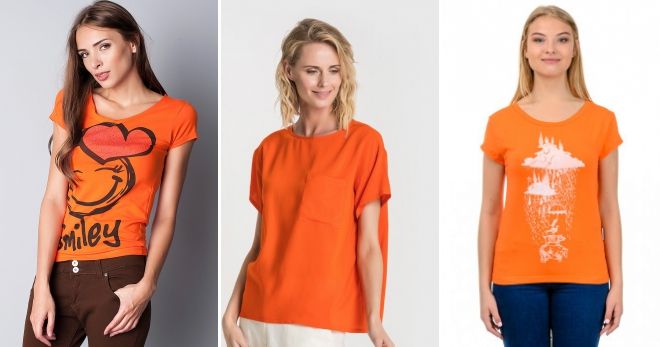 Стильные футболки 2019 - цвета оранжевый