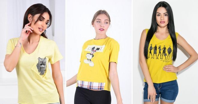 Стильные футболки 2019 - цвета желтый