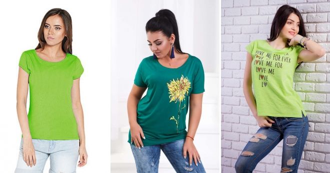 Стильные футболки 2019 - цвета зеленый