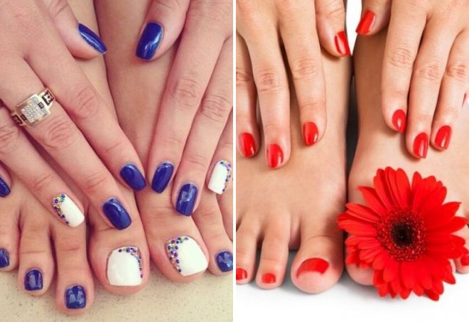 manicure and pedicure ideas in the same style