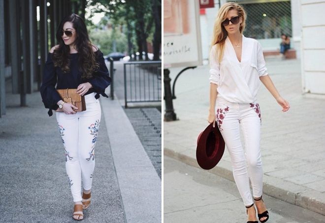 красивые белые джинсы