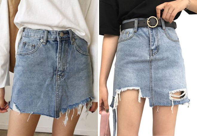 летняя джинсовая юбка трапеция