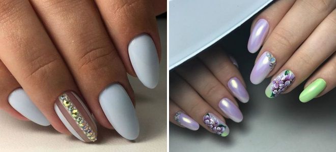 gentle manicure with rhinestones and rubbing